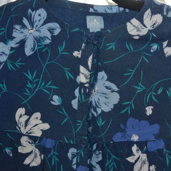 Baby Gap Button Up Navy Blue Floral Dress Girls Size 5 Years - Picture 2 of 4